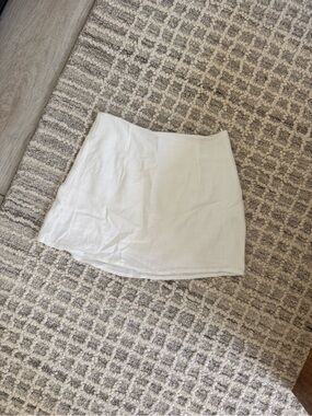 Princess Polly White Linen Mini Skirt